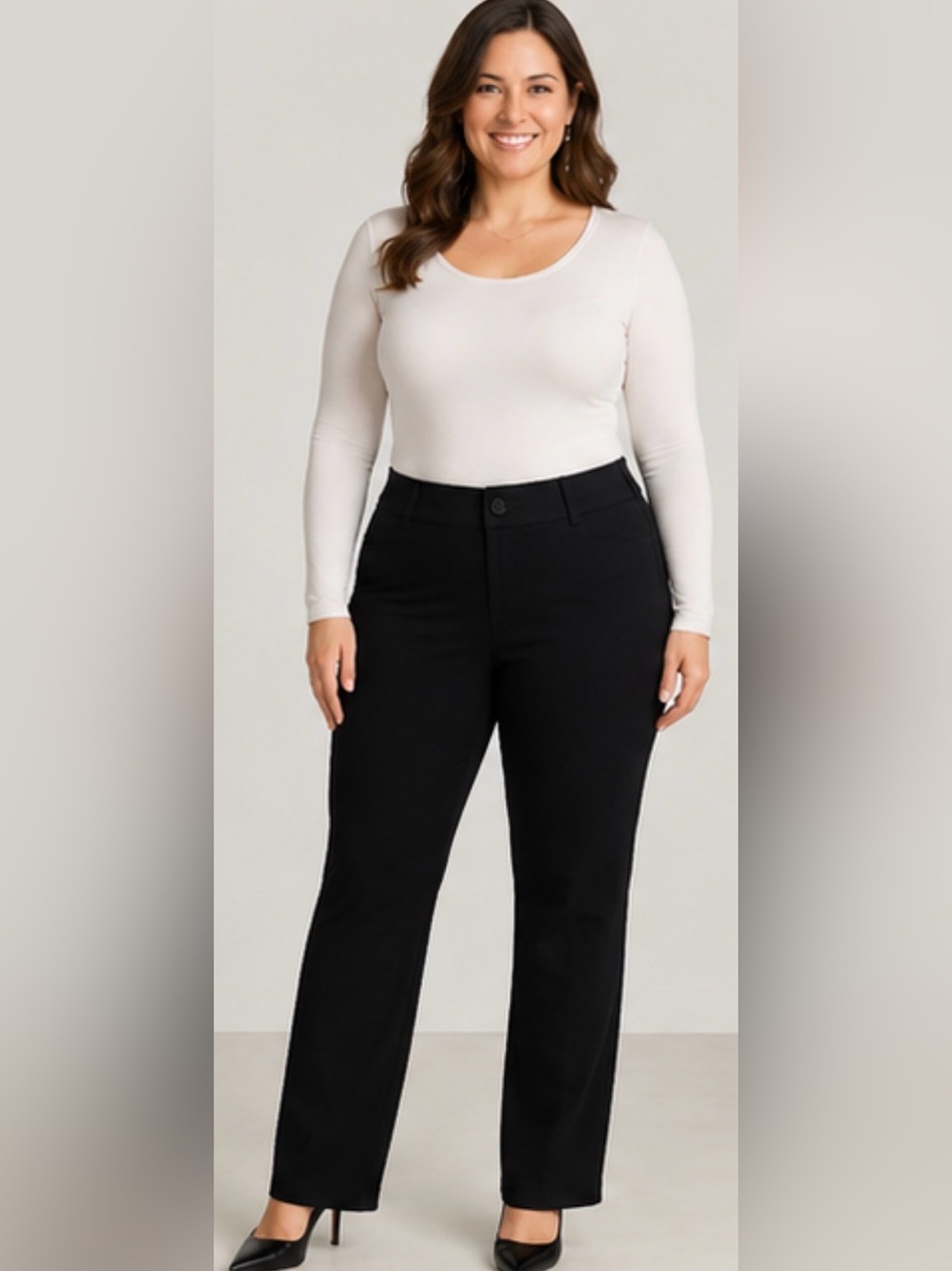 Betabrand Dress Pant Yoga Pants Black XL Petite 24” Inseam
